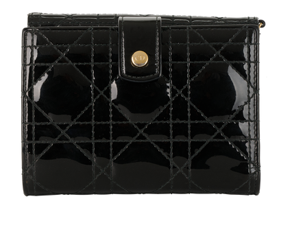 Christian Dior Lady Dior Wallet, &pound;140, Accessories, Black, Patent Leather, Front view